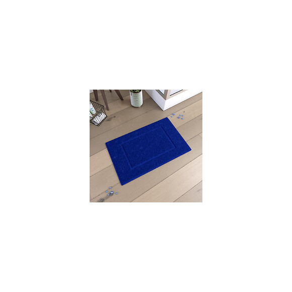 Tapis De Bain 60x90cm Antidérapant Et 100% Coton - Veloute Bleu