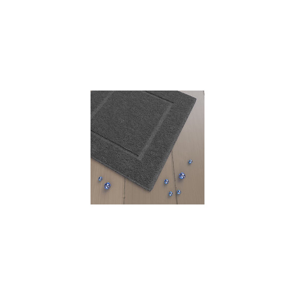 Tapis De Bain 60x60 Antidérapant Et 100% Coton - Veloute Gris