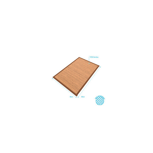 Tapis De Bain 90x60 Cm Antidérapant Et 100% Bambou - Cayenne Marron