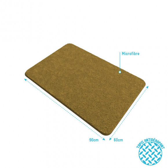 Tapis De Bain 60x90cm Antidérapant Et En Microfibre - Subtil Taupe
