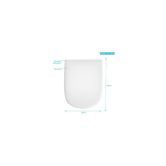 Abattant Pour Wc Blanc - Thermodur Et Charnières En Métal Frein De Chute - Sweetness