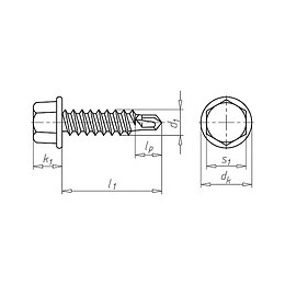 Vis Autoperceuse, Tête Hexagonale Avec Embase Pias® 3,5 X 9,5mm Qte 500 Pc