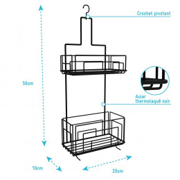 Valet Noir Suspendu 50x20x10 - Mae