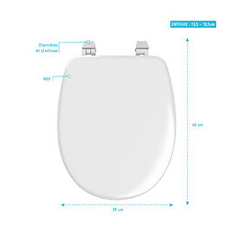 Abattant Pour Wc Blanc - En Plastique Et Charnières En Plastique - Simple White