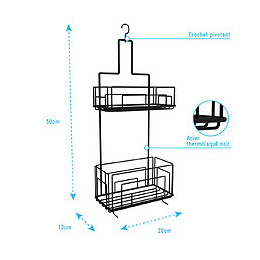 Valet Noir Suspendu 50x20x10 - Mae