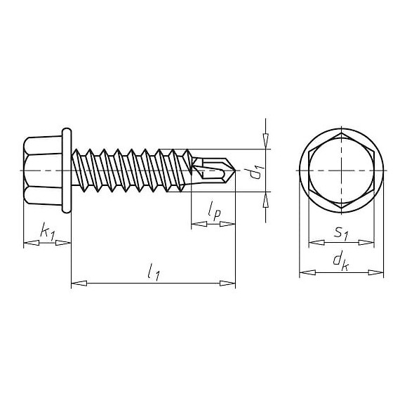 Vis Autoperceuse, Tête Hexagonale Avec Embase Pias® 3,5 X 9,5mm Qte 500 Pc