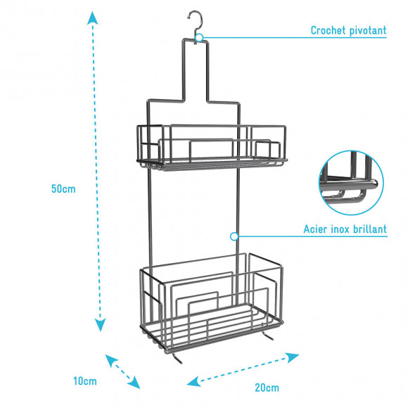 Valet Chrome Suspendu 50x20x10 - Mae