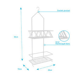 Valet Blanc Suspendu 50x20x10 - Eli