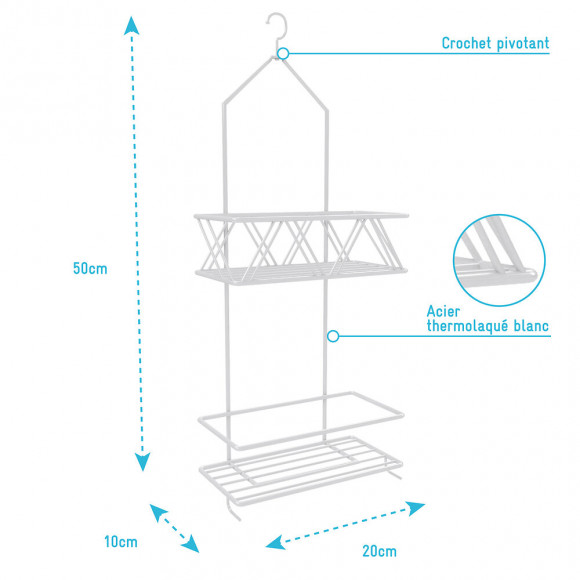 Valet Blanc Suspendu 50x20x10 - Eli