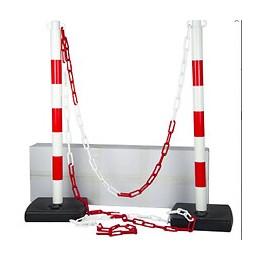 Topcar - Kit 2 Poteaux Pvc Rouge/blanc + 5m De Chaîne R/b - 2000864