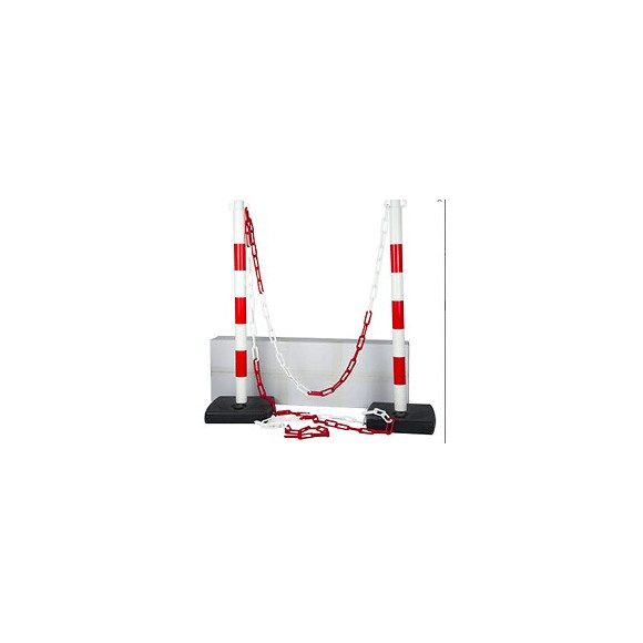 Topcar - Kit 2 Poteaux Pvc Rouge/blanc + 5m De Chaîne R/b - 2000864