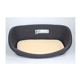M-pets Pack Lit Java Dog Bed - 120 X 83 X 36 Cm - Gris + Coussin - 99 X 60 X 3 Cm - Beige - Taille Xxl - Pour Chien