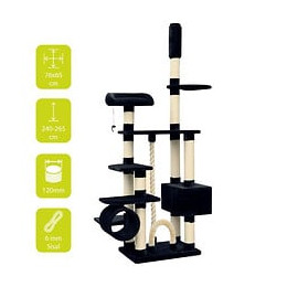 Ebi Griffoir Comforttree Kingdom 76 X 56 X 240 Cm - 53,5 Kg - Noir - Pour Chat