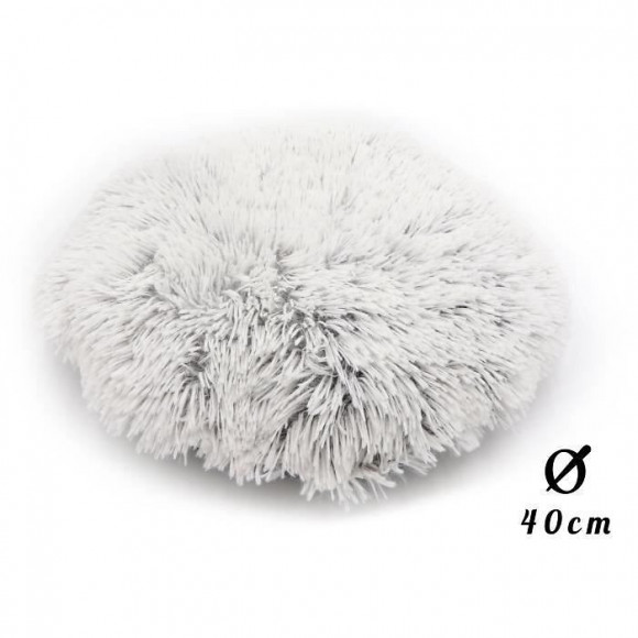 Aime Coussin Rond Fourrure S O 45 Cm - Blanc - Pour Chat Et Petit Chien