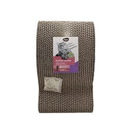 Aime Griffoir Poisson Carton - Decor Mariniere Double Face Resistant - Jouet Pour Chat Fun - Dim. 35x21x11 Cm - Bleu