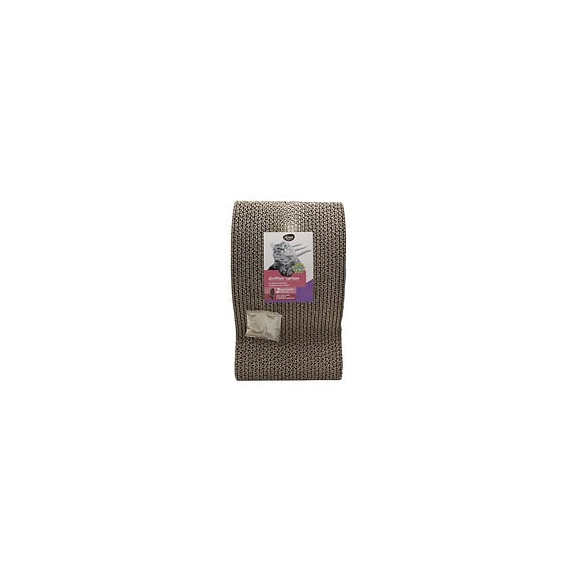 Aime Griffoir Poisson Carton - Decor Mariniere Double Face Resistant - Jouet Pour Chat Fun - Dim. 35x21x11 Cm - Bleu