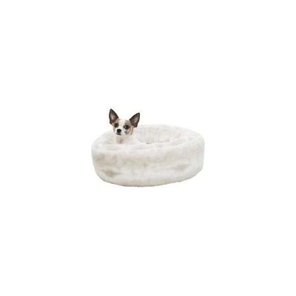 Trixie Lit Nelli Rond - O 50 Cm - Blanc Et Taupe - Pour Chien