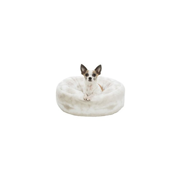 Trixie Lit Nelli Rond - O 50 Cm - Blanc Et Taupe - Pour Chien
