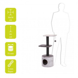 Ebi Griffoir Trend Birch 36 X 36 X 93 Cm - 5,1 Kg - Gris - Pour Chat