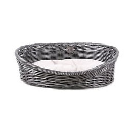 D+d Lit Rustique Pour Chiens Avec Coussin S Rotin Gris