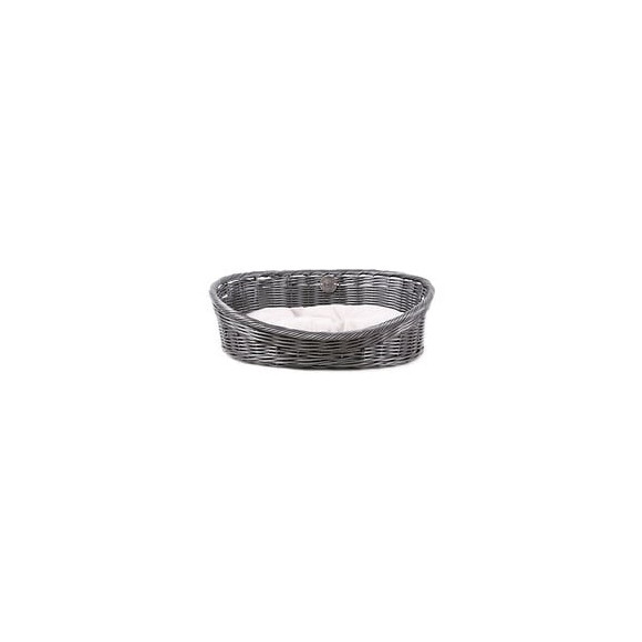 D+d Lit Rustique Pour Chiens Avec Coussin S Rotin Gris