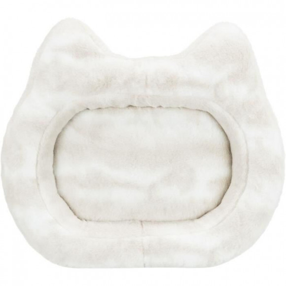 Trixie Lit Nelli Contour De Chat - 58 X 53 Cm - Blanc Et Taupe - Pour Chien