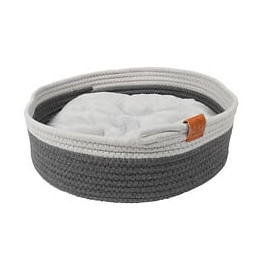 Ebi Panier Pour Chats Tailor - 35 X 35 X 11,5 Cm - Gris Et Blanc