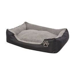 Lit Pour Chiens Avec Coussin Rembourré Taille Xxl Noir - Noir