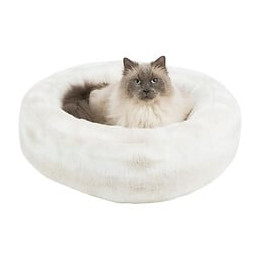 Trixie Lit Nelli Rond - O 60 Cm - Blanc Et Taupe - Pour Chien