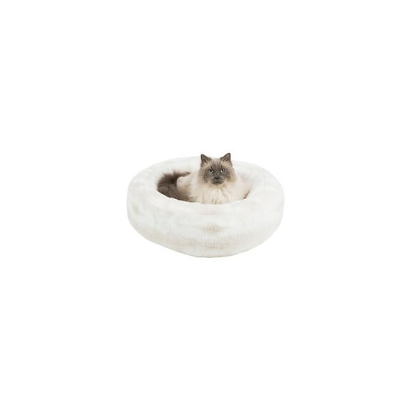 Trixie Lit Nelli Rond - O 60 Cm - Blanc Et Taupe - Pour Chien