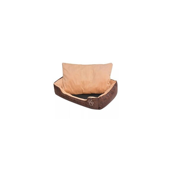 Lit Pour Chiens Avec Coussin Cuir Artificiel Pu Taille S Marron - Brun