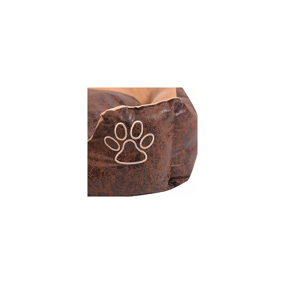 Lit Pour Chiens Avec Coussin Cuir Artificiel Pu Taille S Marron - Brun
