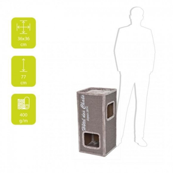 Ebi Griffoir Trend Rockefeller 77 - 36 X 36 X 77 Cm - 8,9 Kg - Gris - Pour Chat