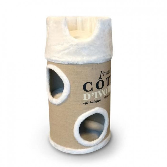 D+d Homecollection Cote Divoire Catdome 34 X 34 X 72 Cm - 4,3 Kg - Creme - Pour Chat