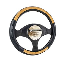 Couvre Volant Simili Cuir Noir Et Beige