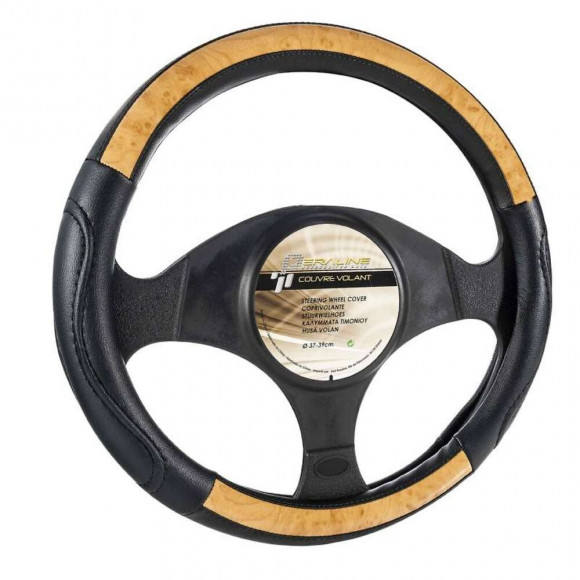 Couvre Volant Simili Cuir Noir Et Beige