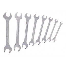 Jeu De 8 Clés À Fourche Acier Chrome Vanadium