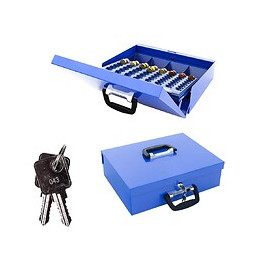 Caisse À Monnaie Rottner Bruessel Bleue Serrure À Clé