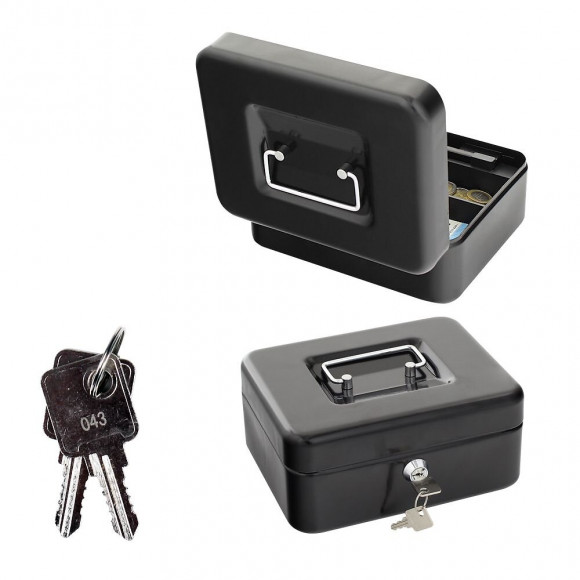 Caisse À Monnaie Rottner Noire Traun 2 Serrure À Clé