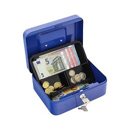 Caisse À Monnaie Rottner Bleue Traun 2 Serrure À Clé