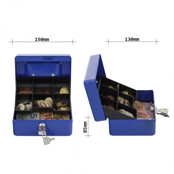 Caissette À Monnaie Rottner Traun 1 Bleu Serrure À Clé