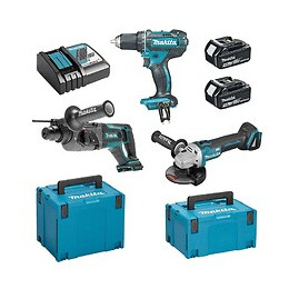 Pack 3 Machines Makita Dlx3078mj (ddf482 + Dga504 + Dhr241) 18v Li-ion (3x4ah)