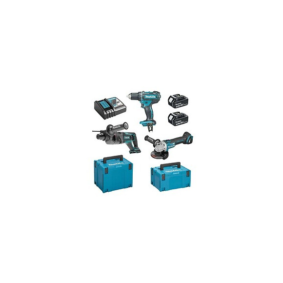Pack 3 Machines Makita Dlx3078mj (ddf482 + Dga504 + Dhr241) 18v Li-ion (3x4ah)