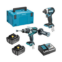 Pack 2 Outils Makita Dlx2176tj (perceuse À Percussion Dhp481 + Visseuse À Chocs Dtd154) 18v (2 X 5,0 Ah)