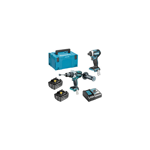 Pack 2 Outils Makita Dlx2176tj (perceuse À Percussion Dhp481 + Visseuse À Chocs Dtd154) 18v (2 X 5,0 Ah)