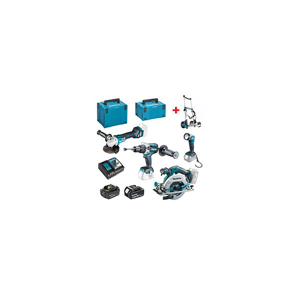 Pack 4 Outils Makita Dlx4106t1x6-1x4 Lxt 18 V (1 X 6,0 Ah - 1 X 4,0 Ah) + Chariot Offert
