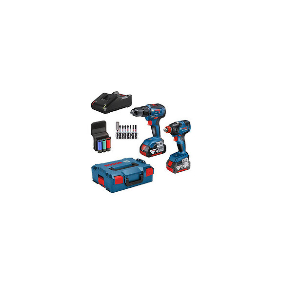 Pack Perceuse / Visseuse À Chocs Bosch Professional 0615990m3d (gdx 18v-200 + Gsr18v-55) 18v Li-ion (2 X 4,0 Ah)