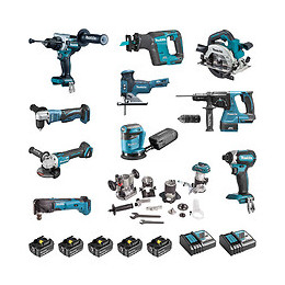 Pack 11 Outils Makita Dlx1108tj1 À Batteries Lxt 18v (5 X 5,0ah)
