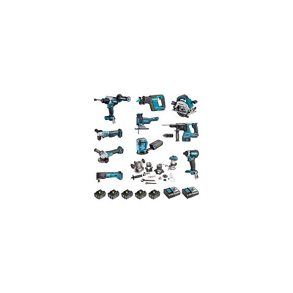 Pack 11 Outils Makita Dlx1108tj1 À Batteries Lxt 18v (5 X 5,0ah)