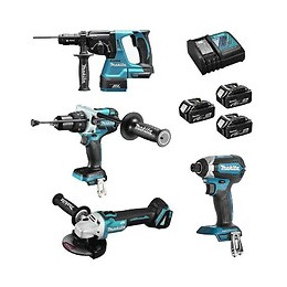Pack 4 Outils Makita Dlx4090tj1 Lxt 18 V (3 X 5,0 Ah)